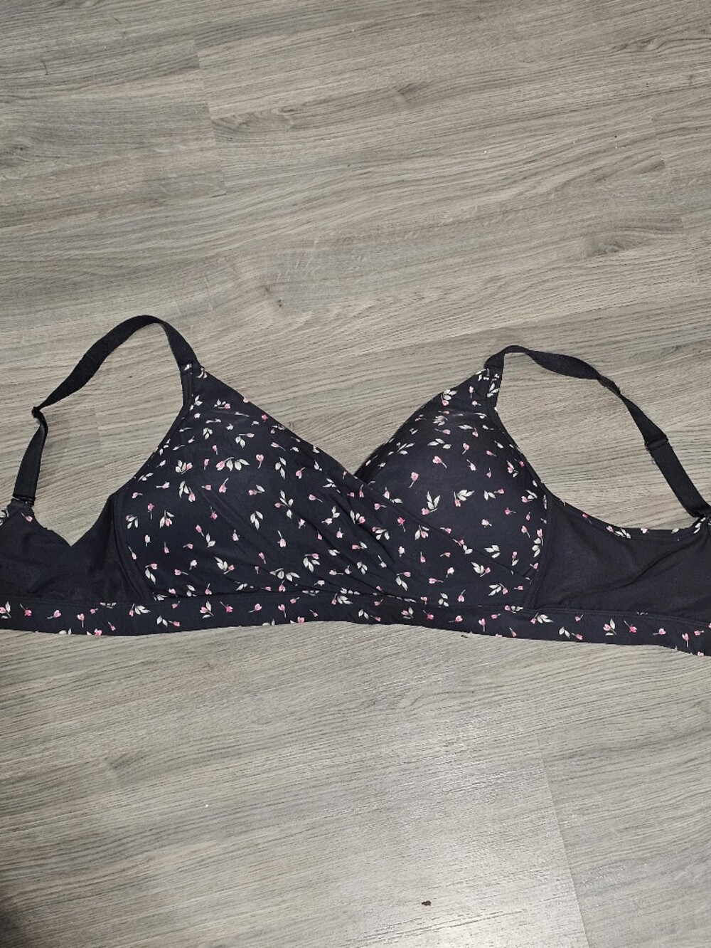 Penningtons Black Bra with Pink & Cream Floral Print